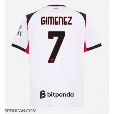 Muški Nogometni Dres AC Milan Santiago Gimenez #7 Gostujuci 2025-26 Kratak Rukav Muški Nogometni Dres AC Milan Santiago Gimenez #7 Gostujuci 2025-26 Kratak Rukav